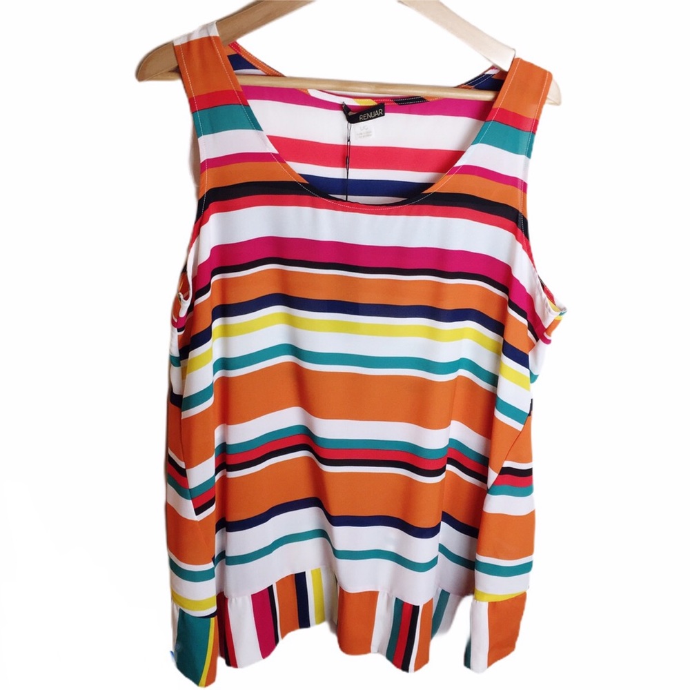 Renuar Multi Color Striped Tank Top NWT